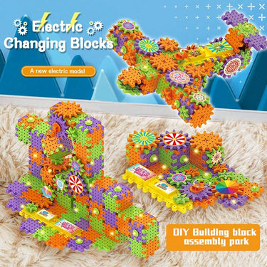 DIY GEAR ROTATING ELECTRIC BUILDING BLOCK TOY SET